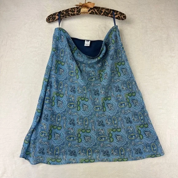 Gap Midi Skirt Womens 4 Blue Paisley A-Line High Rise VTG Summer 03' Y2K - Picture 8 of 9